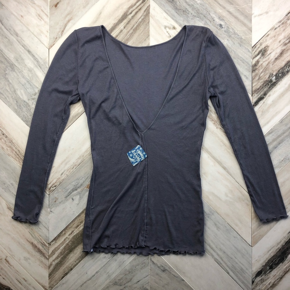 NWT Intimately Free People V-Back Long Sleeve Top - Picture 3 of 5